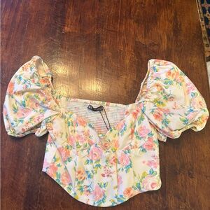 ZARA Floral Corset Top